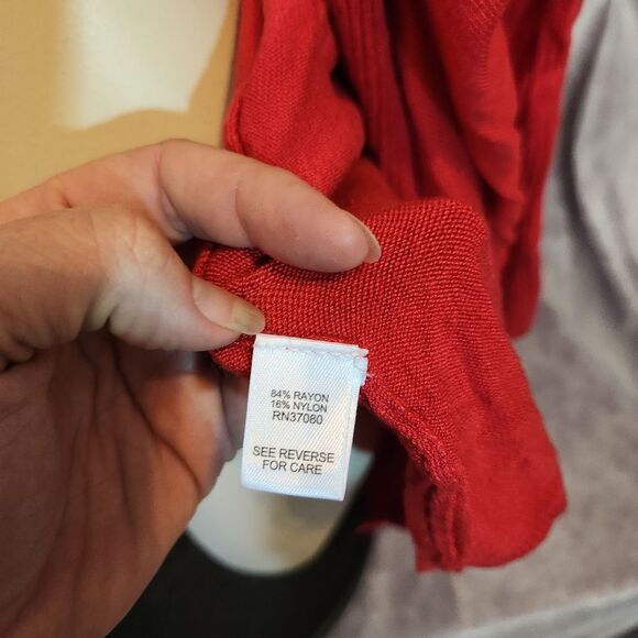 Cato Red Open Front Women's Sweater Size Small - Picture 5 of 5